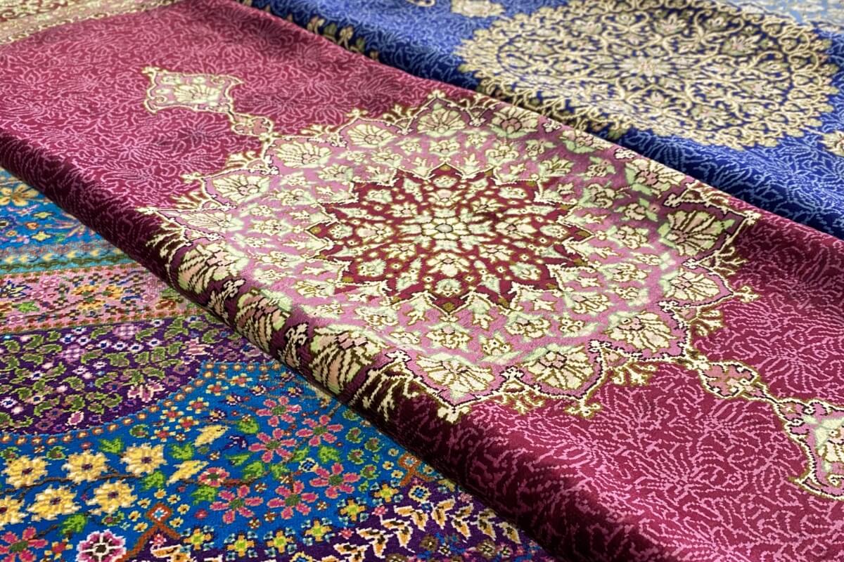 美品レア物タペストリー300個以上宝石と金糸刺繍絨毯 豪華一点物