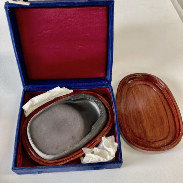 ギャラリー三益】中国古美術 影青蘭花陽刻紋硯（宋時代） ギャラリー三