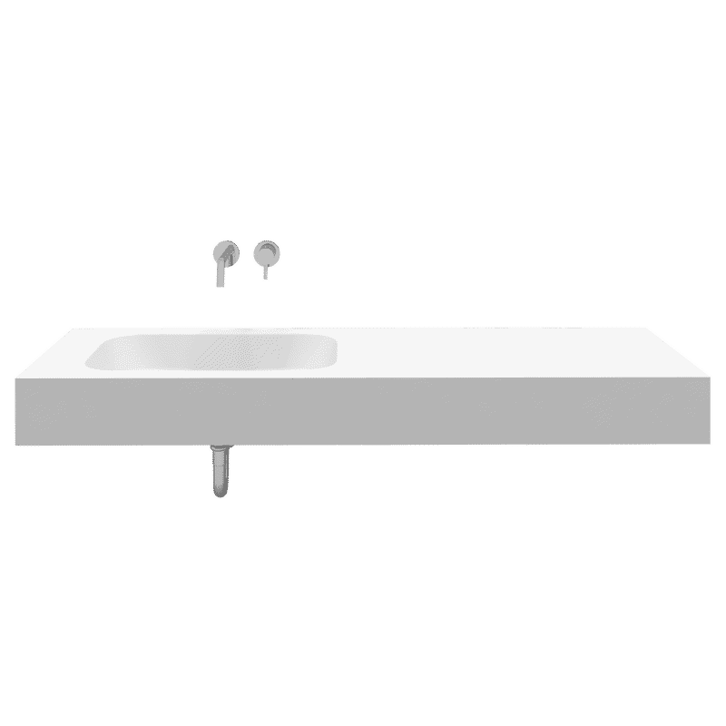 壁付けセパレート混合水栓 洗面用 サテン L248 | KB-TP007-04a-G141