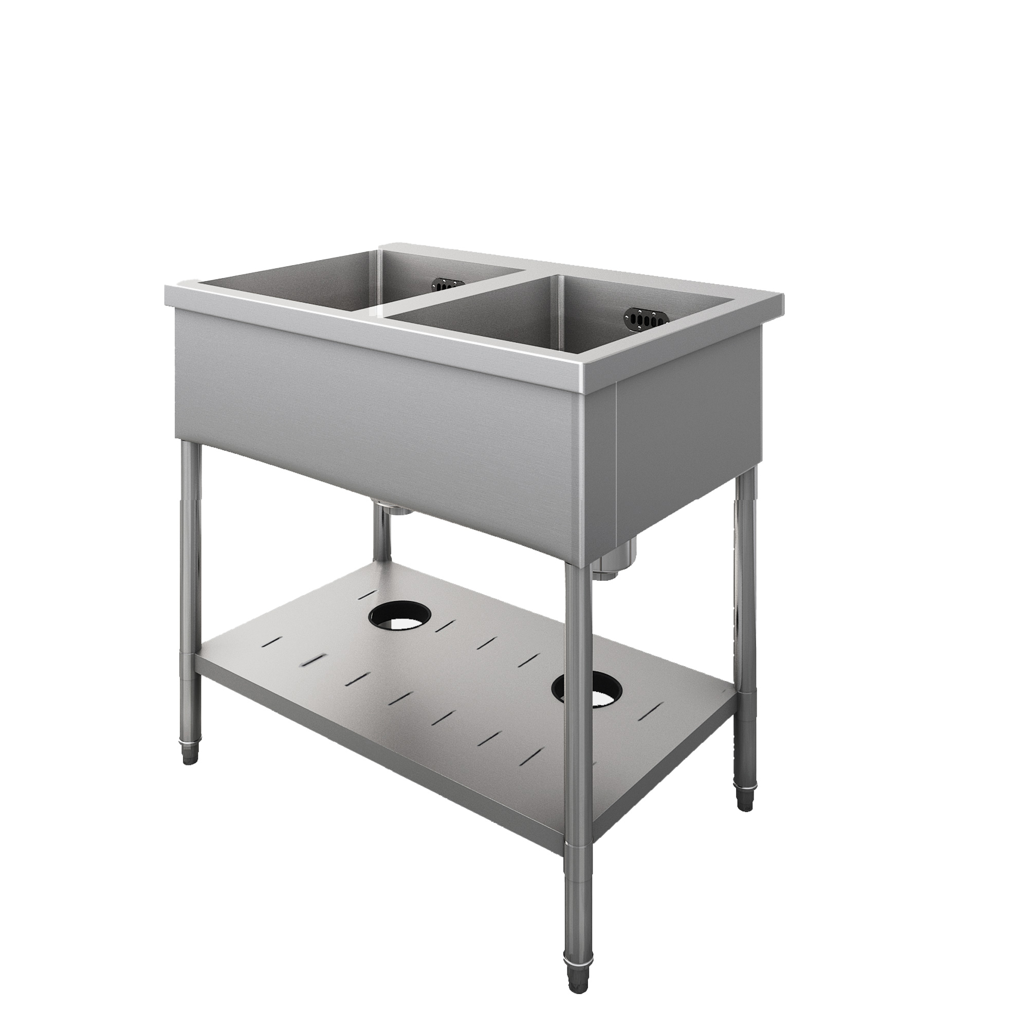 2槽シンク ステンレス 業務用 流し台 厨房 バッグガード付