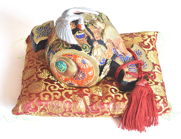 九谷焼 8号打ち出の小槌 鶴亀盛