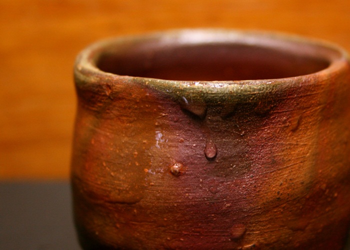 未使用☆金重元郎師＆父：金重陶陽伊賀土湯呑☆共箱・