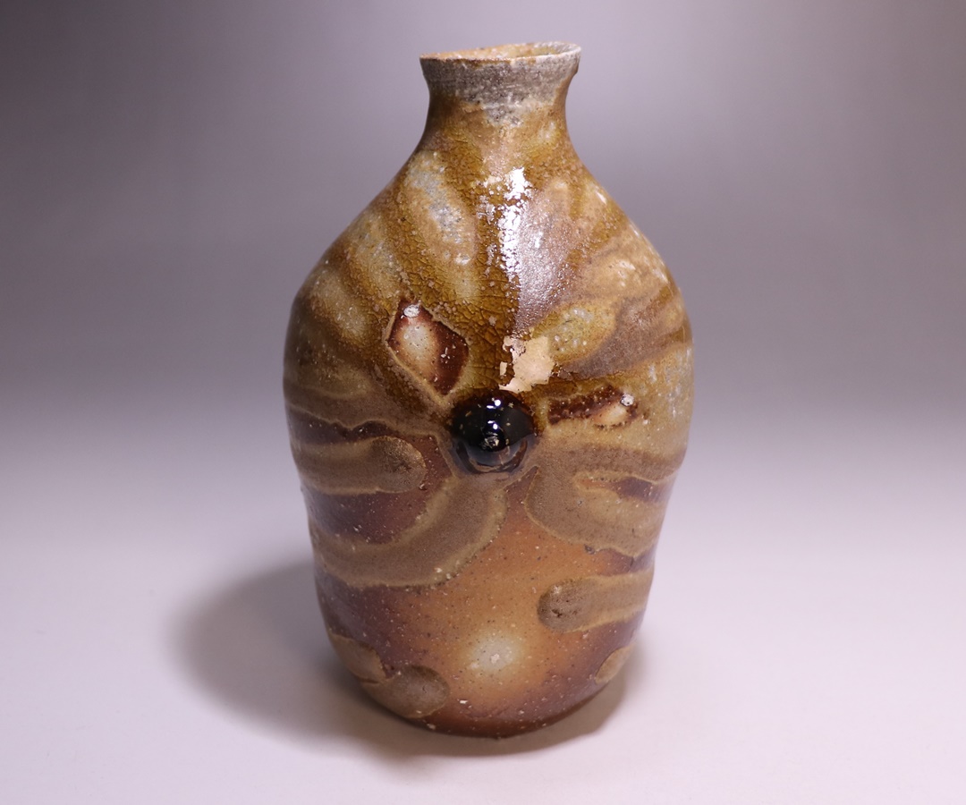 無形文化財 物故作家 藤原健 窯変徳利 出来抜群 共箱 本物保証