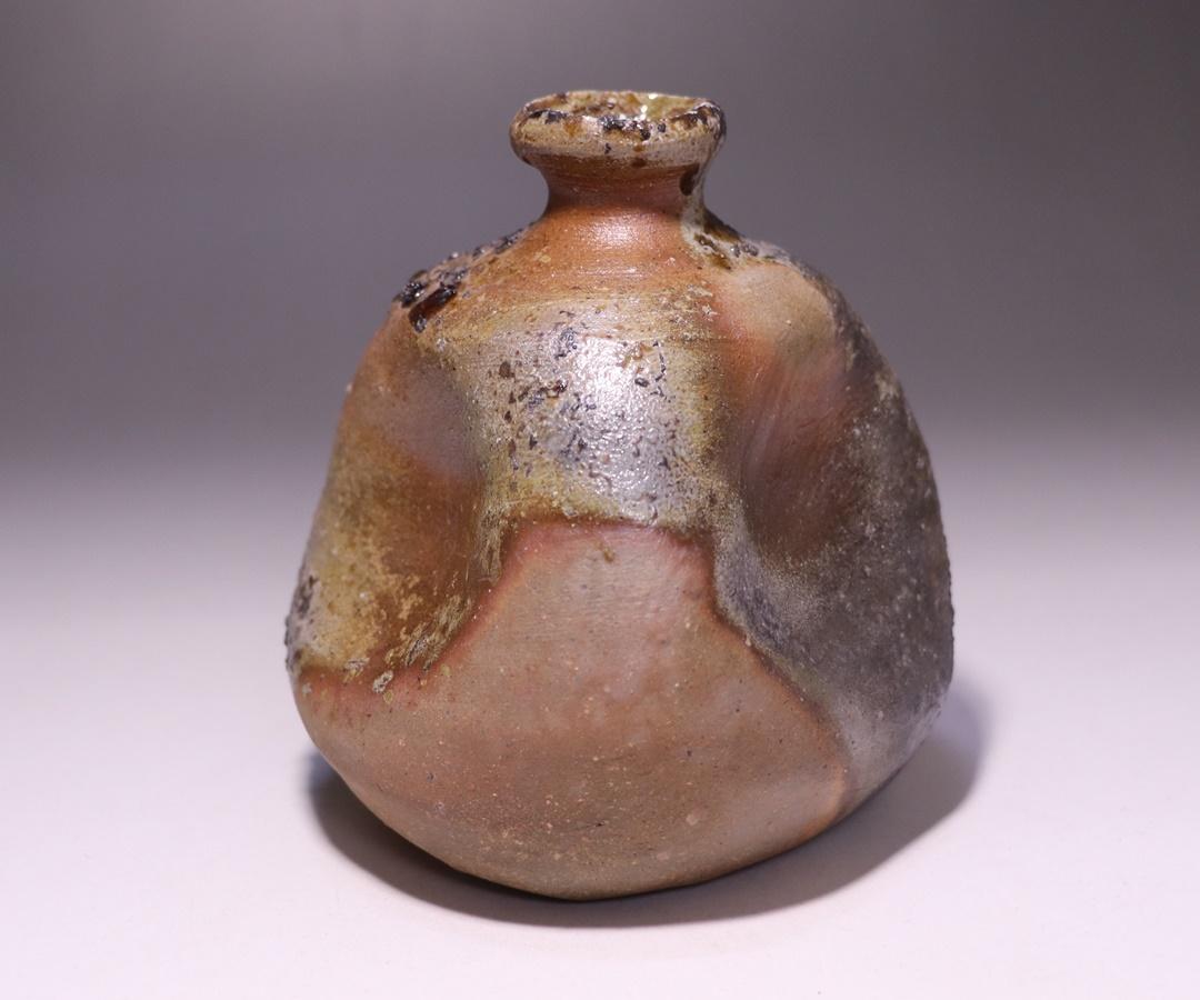 人気作家☆中村和樹師：中村真・中村六郎☆備前窯変徳利☆