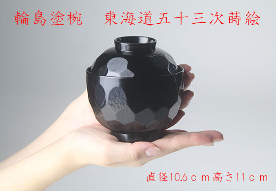 輪島塗木製お椀吸物椀本金骨董時代蒔絵 5脚G53