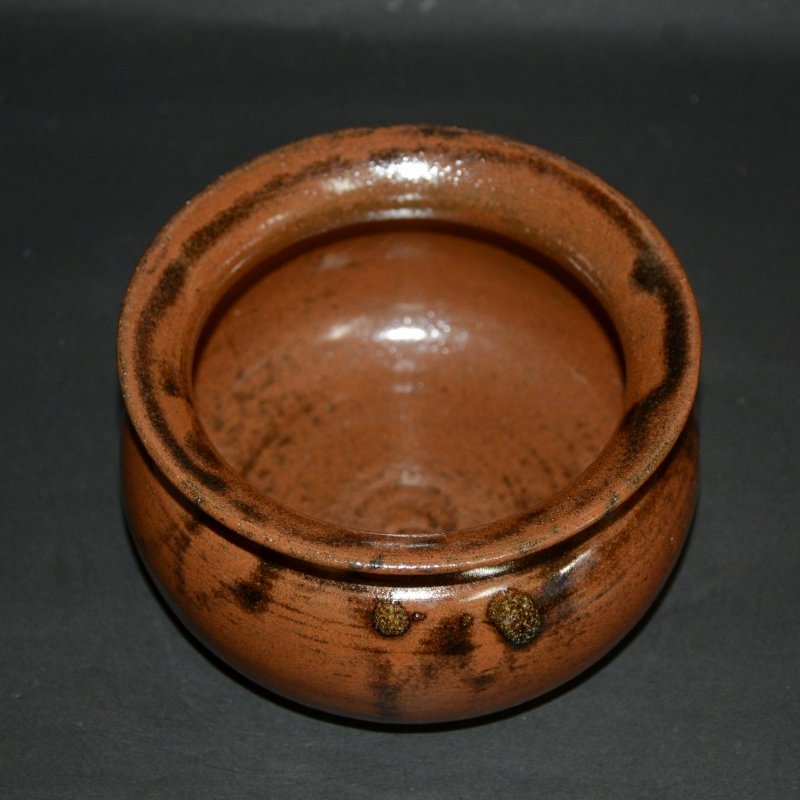 茶道具 古瀬戸 建水 名人 加藤作介造 共箱(K-A363) 茶道具 古瀬戸 建水