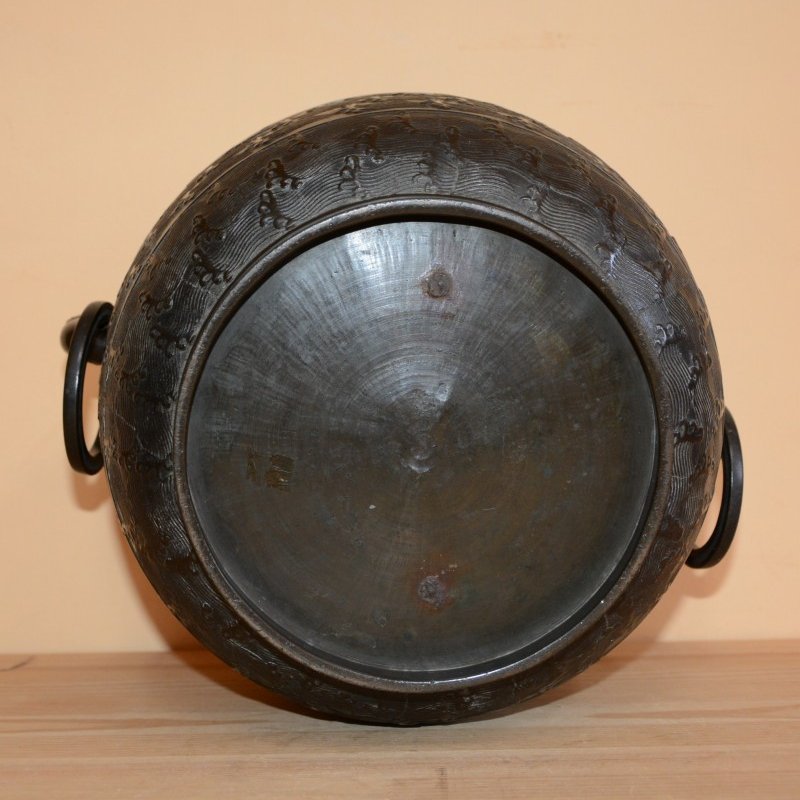 唐銅繰口水指 蕨波地紋 西村道也造 極：十三代宮崎寒雉 98000円 ご注文