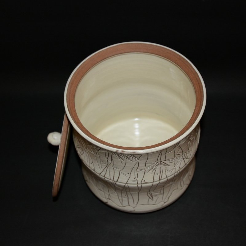 高麗粉引彫竹文水指 韓国 人間文化財 李段九 古物 29000円 美術工芸