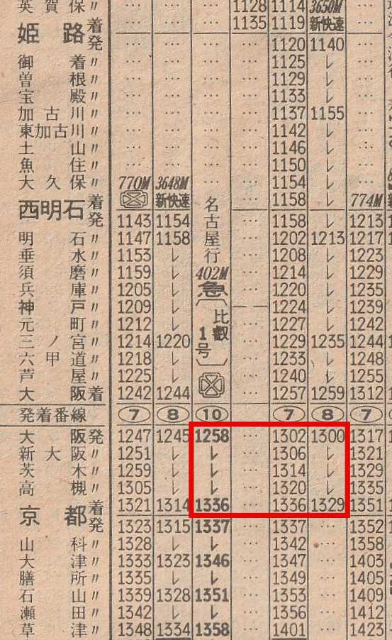 列車の編成ご案内1977 〜西日本2〜 | よんかくよもやま話