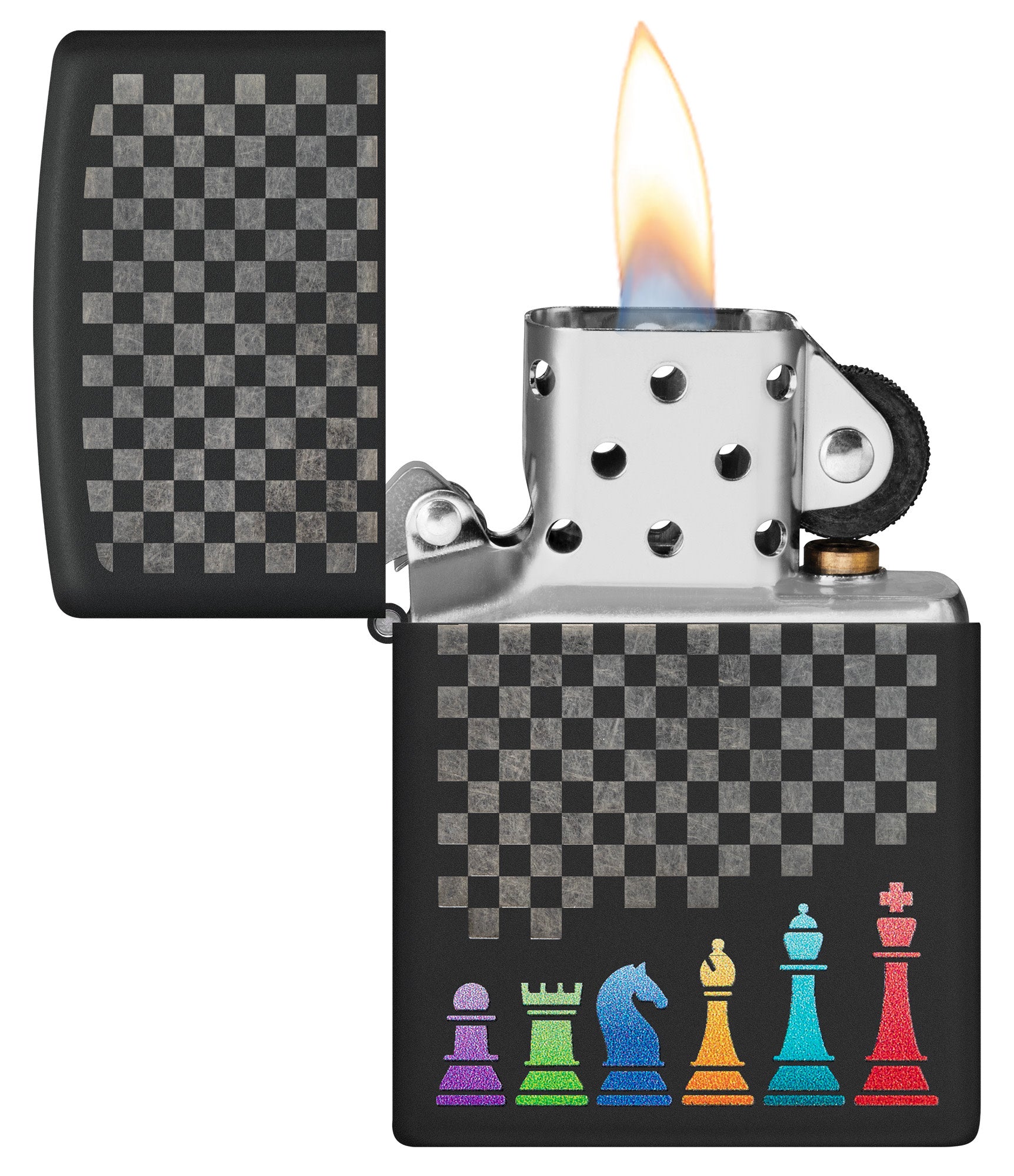 Zippo Chess Pieces Design Black Matte Windproof Lighter – Zippo USA