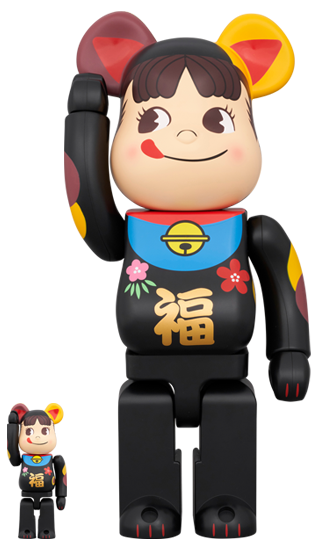 BE@RBRICK 招き猫 ペコちゃん 福 黒 100% & 400%