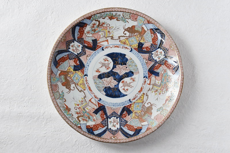 配送 古伊万里 伊万里 色絵 桜の図 中皿 菓子皿 5客 古伊万里 伊万里