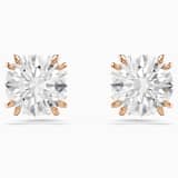 Stilla スタッドピアス, ラウンドカット, ホワイト, ローズゴールド