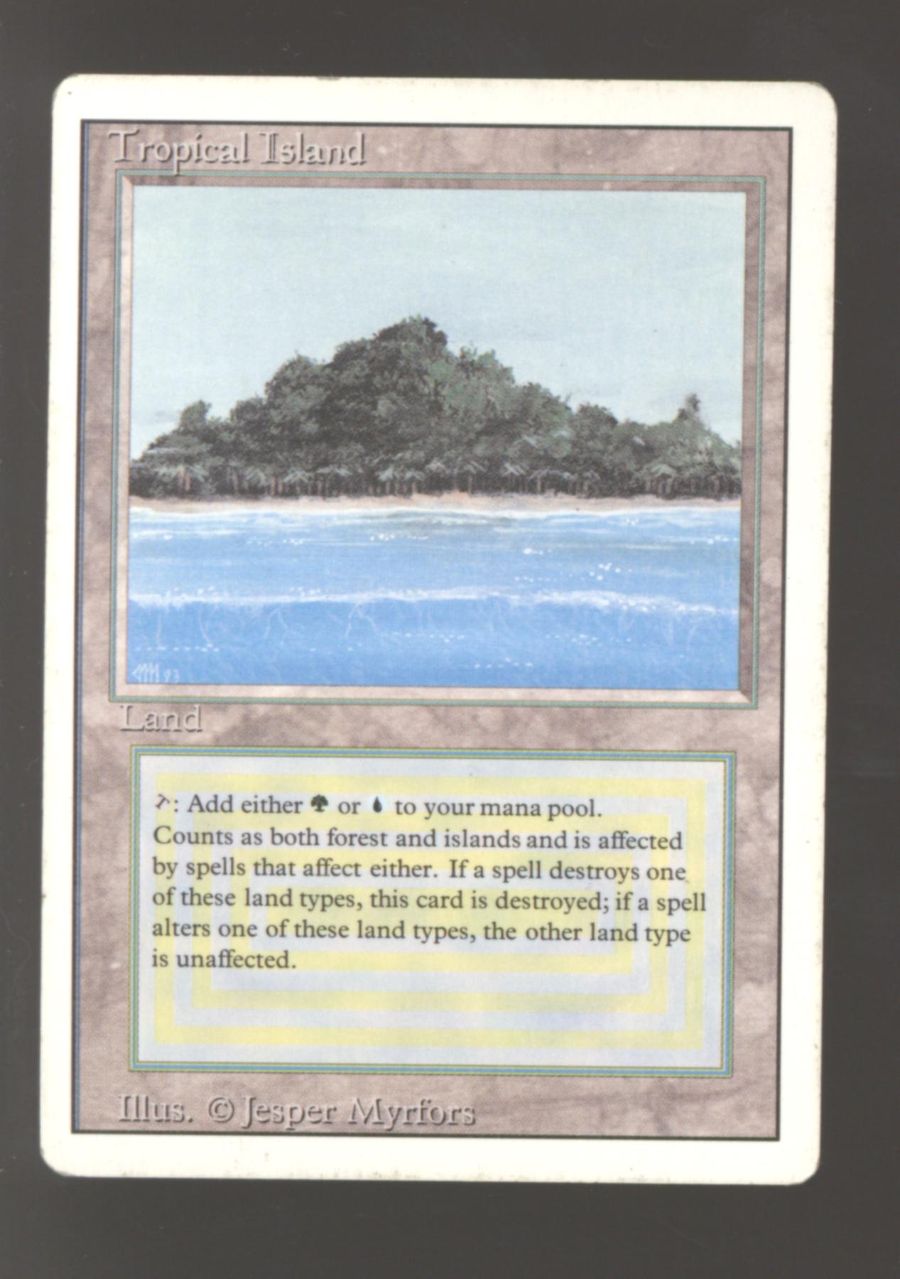 Magic the Gathering 3rd Ed Revised Tropical Island HEAVILY PLAYED