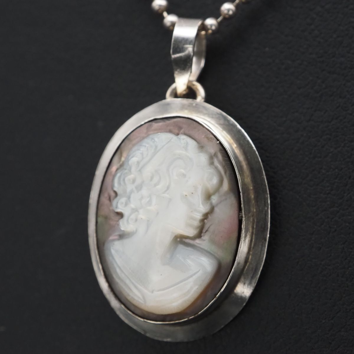 K18 シェル カメオブローチ 婦人横顔モチーフ ペンダントトップ 楽天