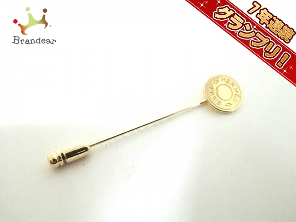 エルメス ブローチ 美品 セリエ 金属素材 ゴールド ピンブローチ