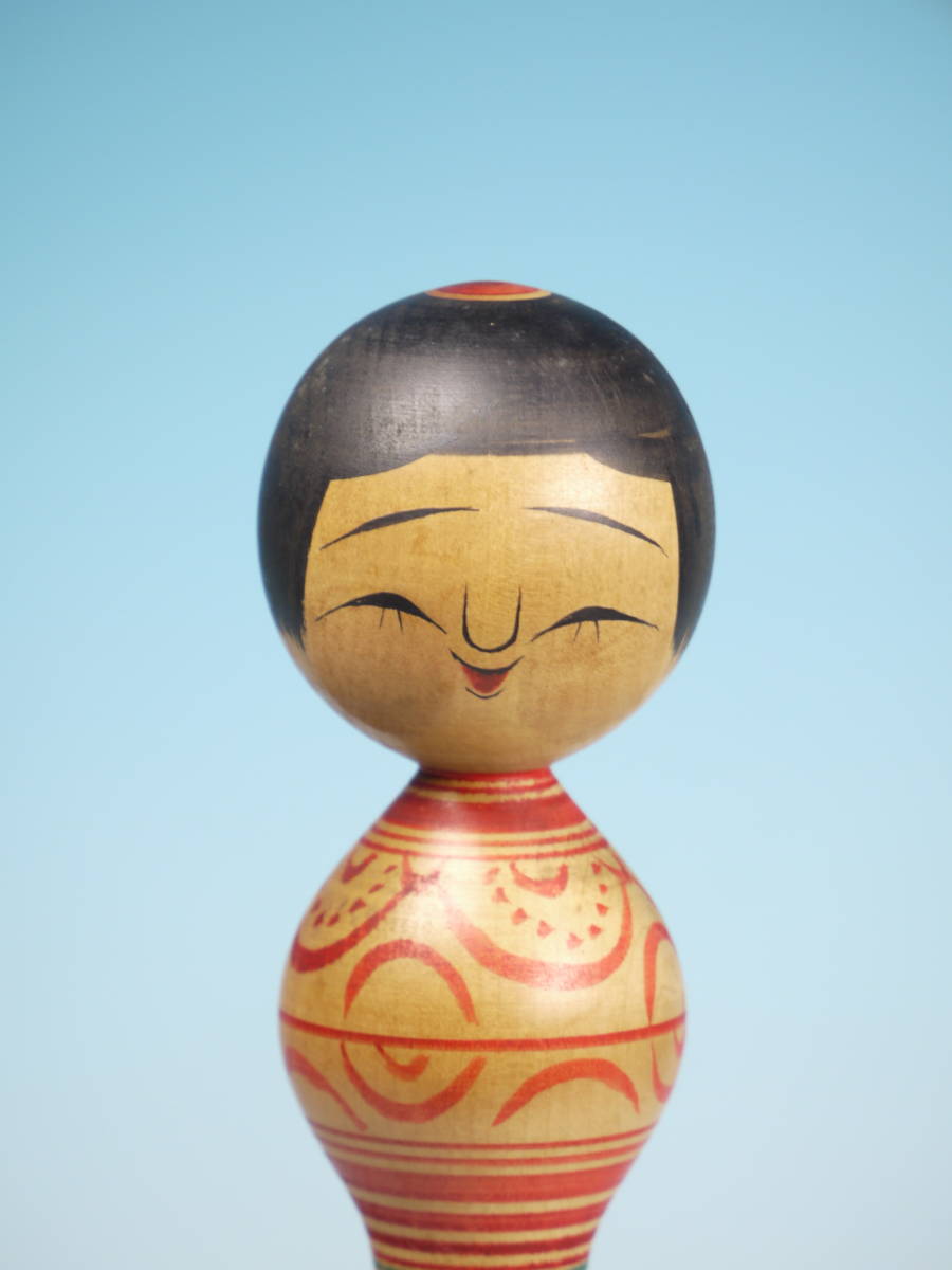 伝統こけし 津軽系 盛秀太郎・作 だるま絵 約31㎝ 伝統こけし 津軽系