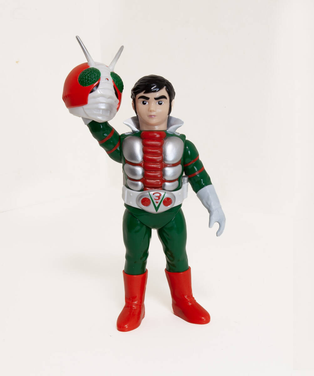 在庫最後 仮面ライダー V3 彩色 27cm ソフビ 仮面ライダー V3 1988年