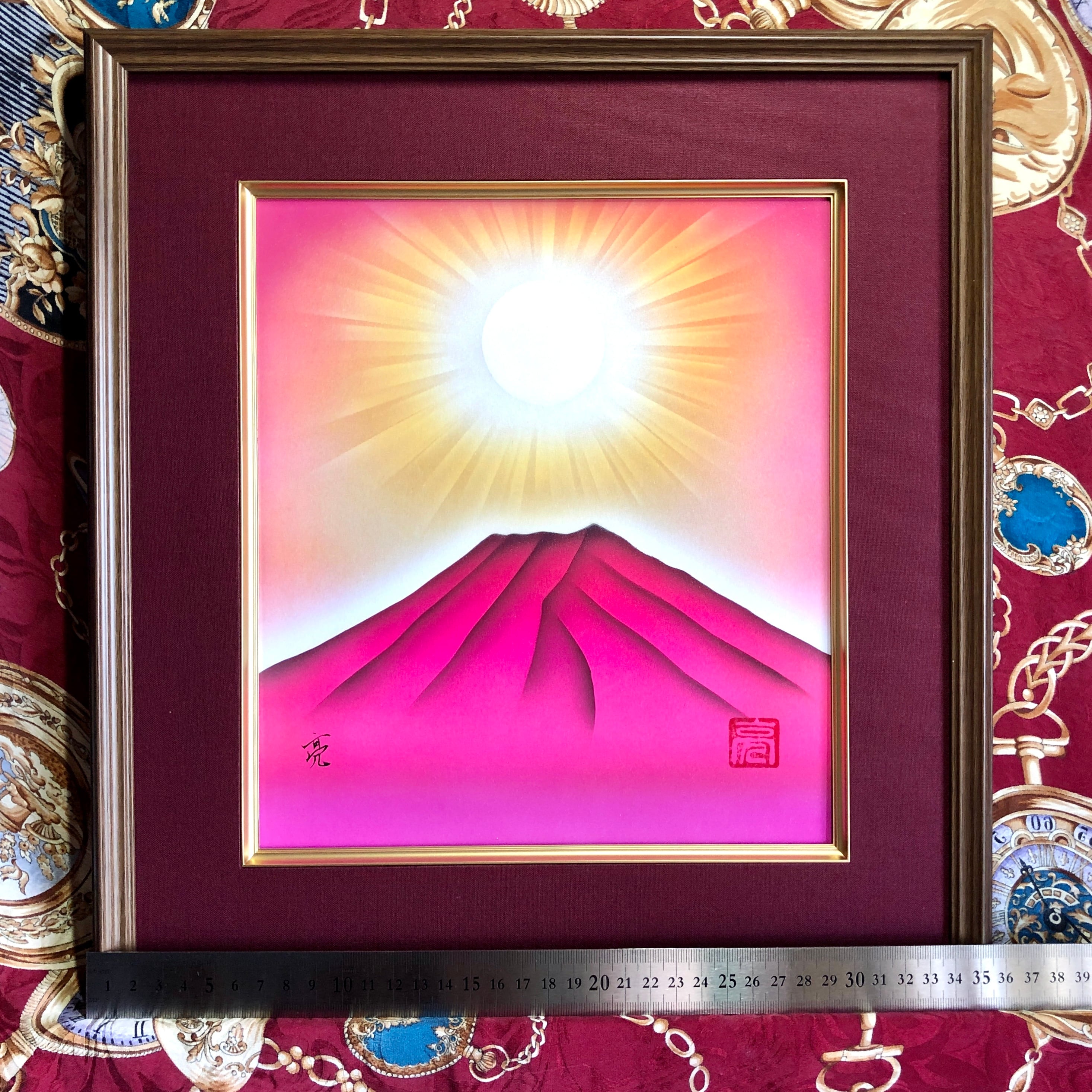 ミルフィー 天使の絵画チーク 0003 絵画 天使の絵 赤 ピンク 額縁