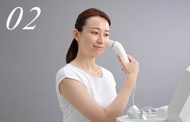 saqina 美顔器 タッチ式操作 お手入れステップ｜フヨウサキナ