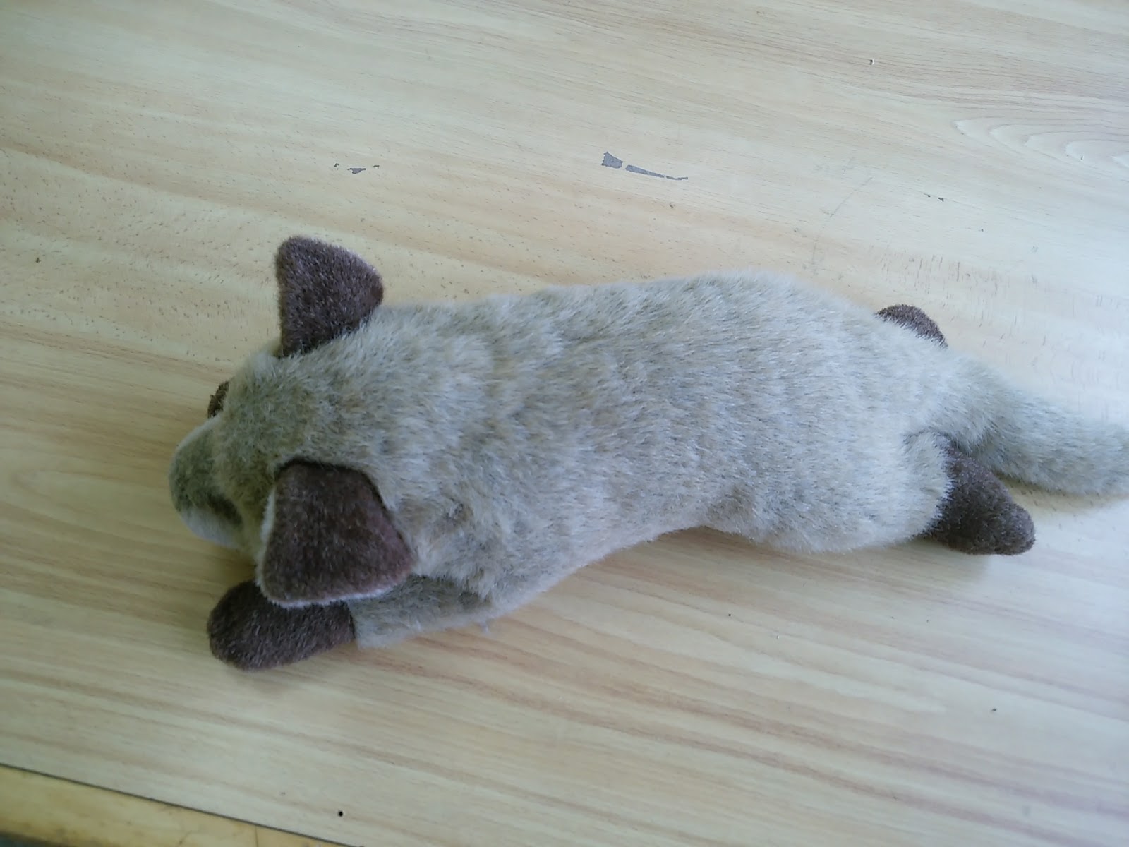 やまね工房 落合けいこ きつねの赤ちゃん 寝そべり ぬいぐるみ 中古品