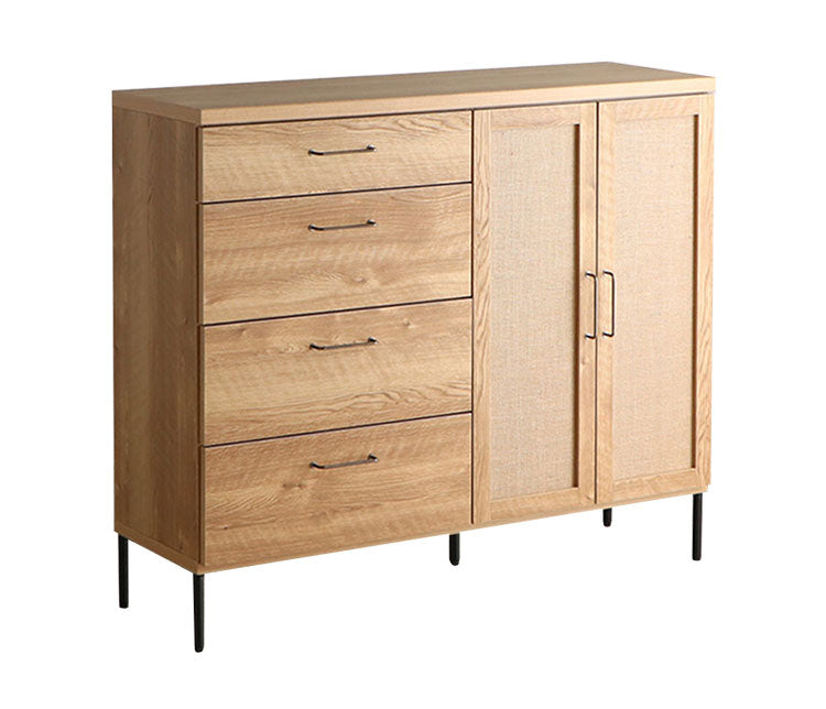 キャビネット 幅120cm 日本製 チェスト 脚付き 引き出し 扉収納