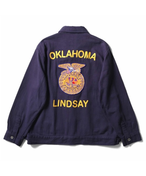 HOUSTON ヒューストン COTTON LINEN FFA JACKET コットンリネン 刺繍