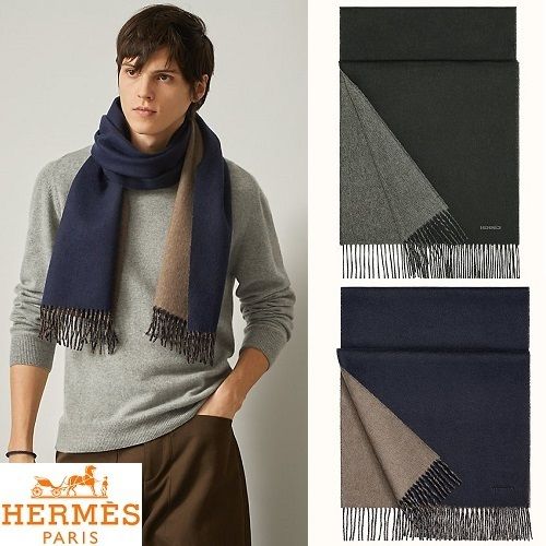 HERMES☆レクトヴェルソ☆カシミヤ マフラー Recto-Verso (HERMES