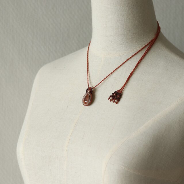 シンプルな首飾りカンテラオパール20【マクラメネックレス】 | iichi