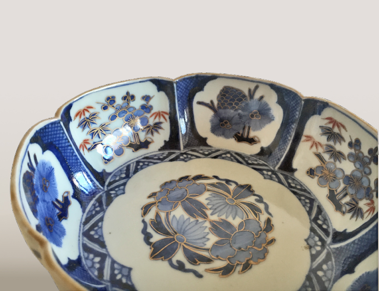 X208 年代物 中国景徳鎮窯 崇禎年製 青花磁器 古染付 祥瑞