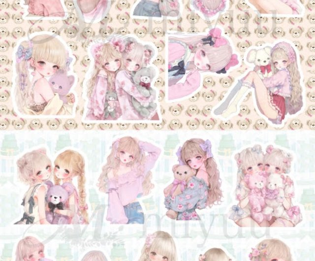 送料無料】コラージュシート 素材紙 a4デザインペーパー 人物 女の子