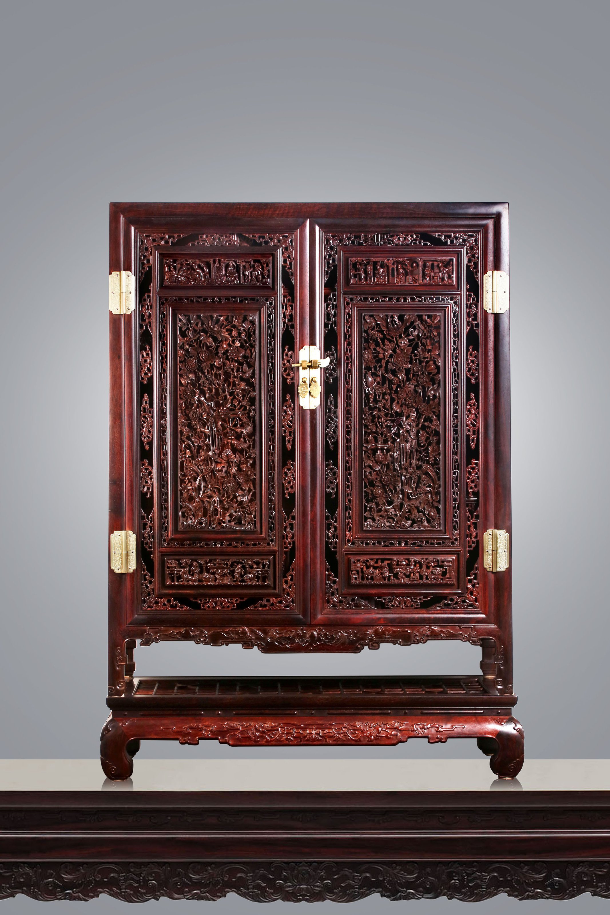 f07 技工名品 中国 古渡 唐木 紫檀 太鼓型 透彫 龍彫刻 竹節 花台 高