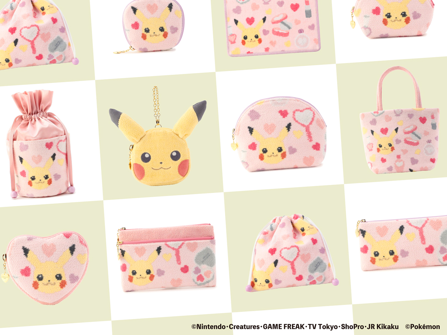 ピカチュウ＆イーブイにコスメをあしらったラブリーなデザイン