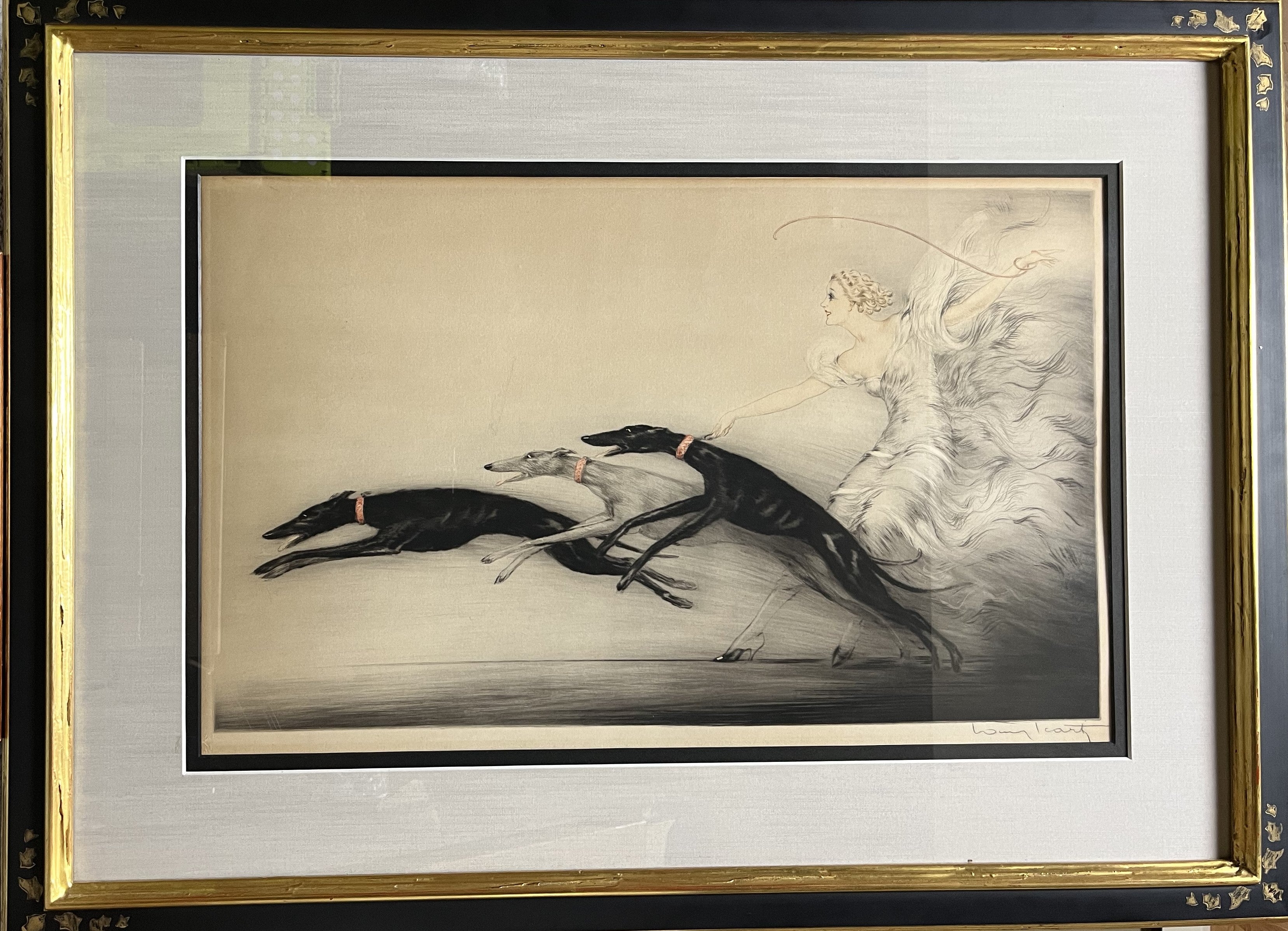 真作保証】ルイ・イカール「スピード」エッチング 直筆サイン 版画