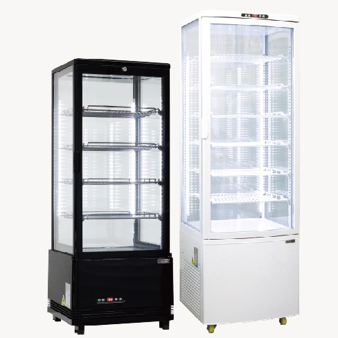 レマコム 卓上対面冷蔵ショーケース 丸型 100L RCS-T68S2RW ホワイト