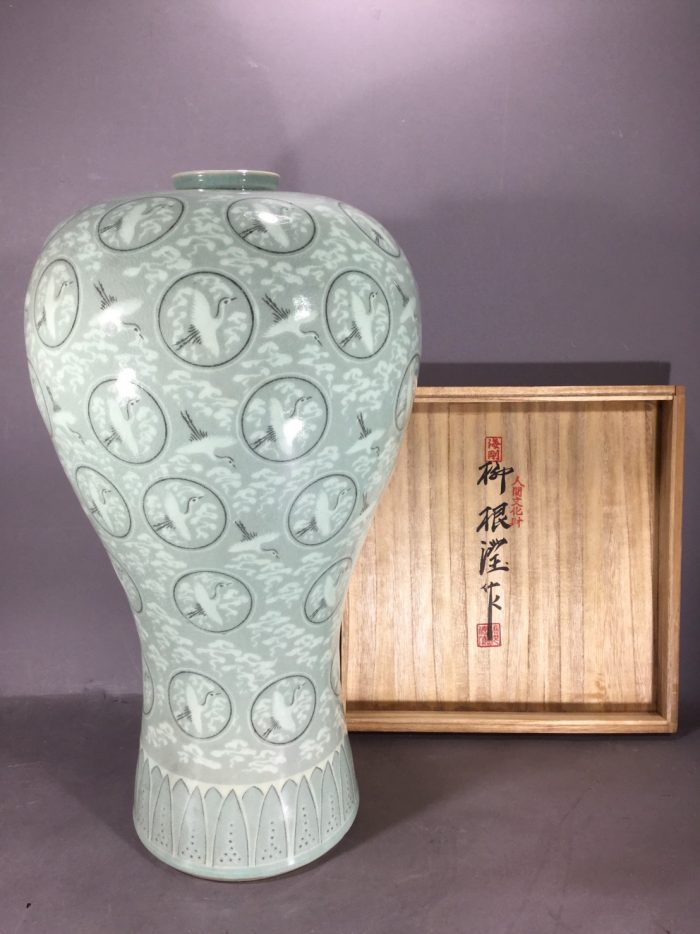 韓国 人間文化財 柳海剛 海剛 高麗 青磁 茶道具 茶器 骨董 急須 湯呑