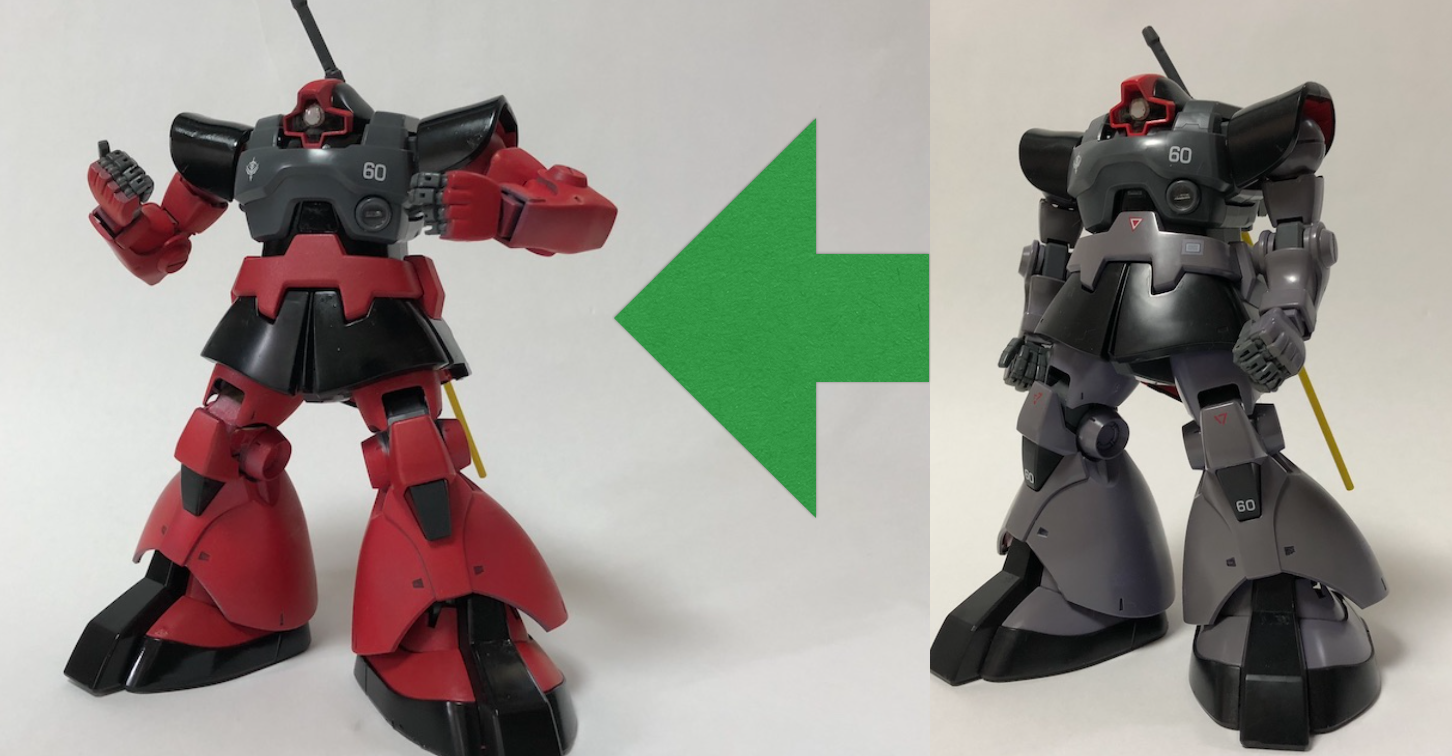 MGガンプラ『リック・ドム』をシャア専用カラーにスプレー塗装してみた