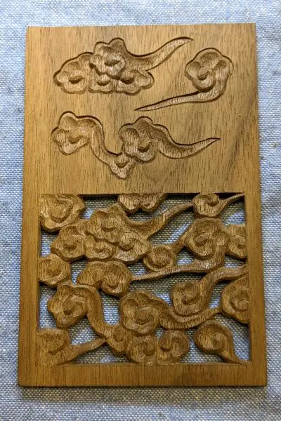 木彫り 利休像 慶雲作 文様の彫り方 その16 ～雲～ | 木彫の