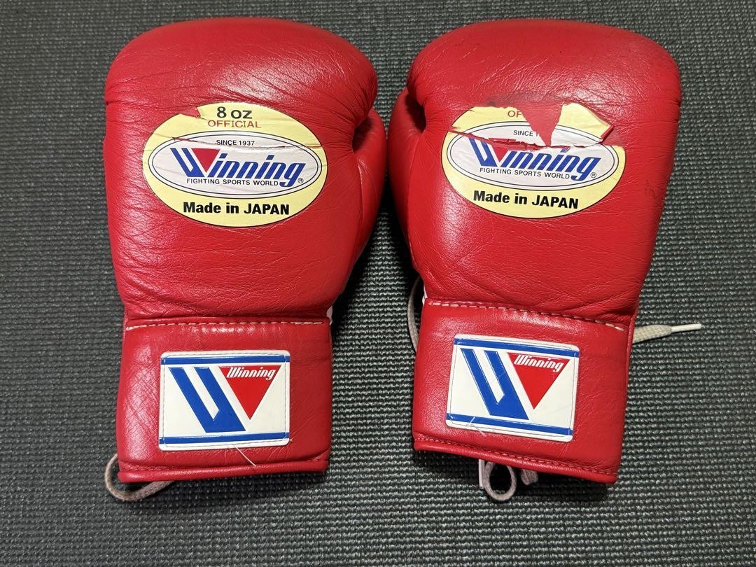 Winning レースアップボクシンググローブ レッドカラー8oz Winning