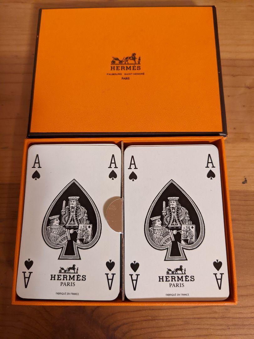 HERMES Playing Cards Orange Stripe Logo Trump Rare Excellent- | eBay