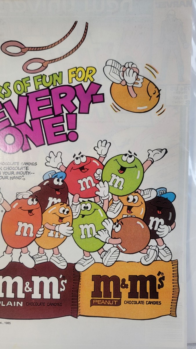 絵画 M&M 1985 M&M's Mars Candy Vintage Print Ad/Poster Official