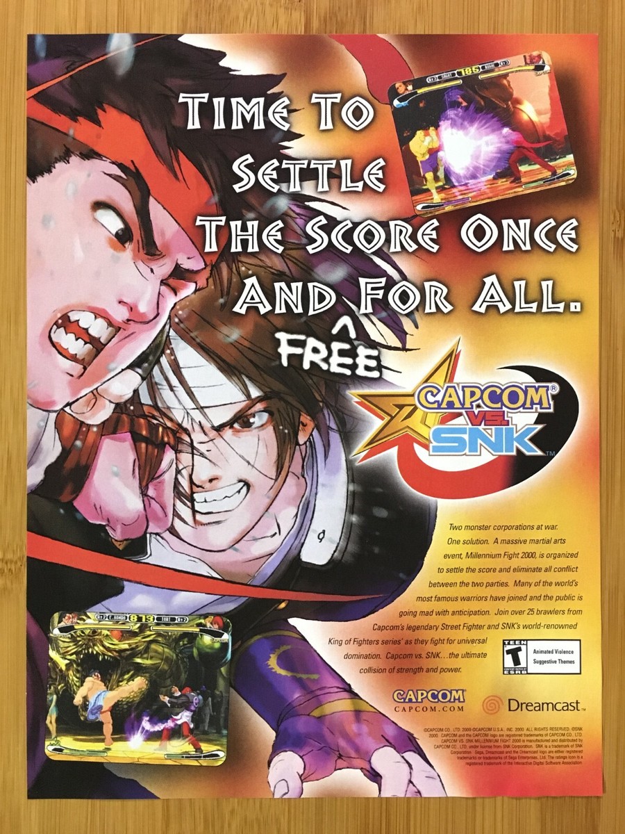 2000 Capcom vs. SNK Dreamcast Vintage Print Ad/Poster Official Ryu