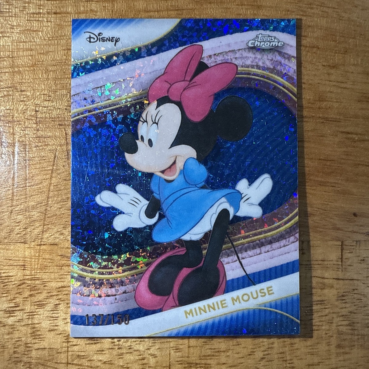 2025 Disney Topps Chrome Minnie Mouse Blue Mini Diamond /150 -SP