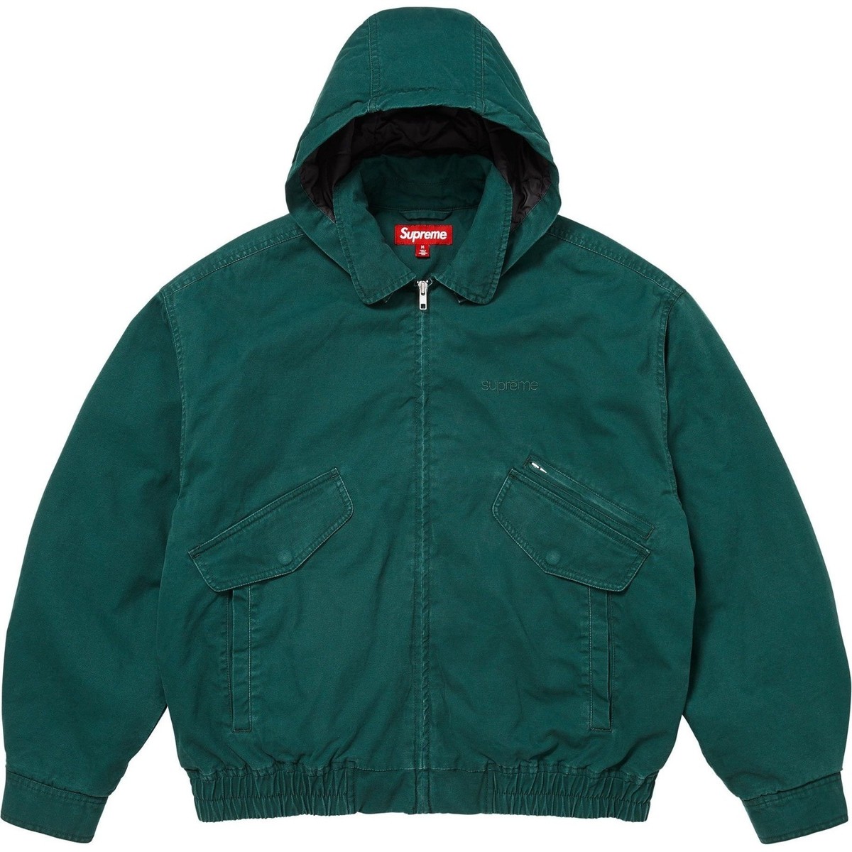 Supreme Hooded Utility Jacket Black Dark Green Pink Denim 4colors