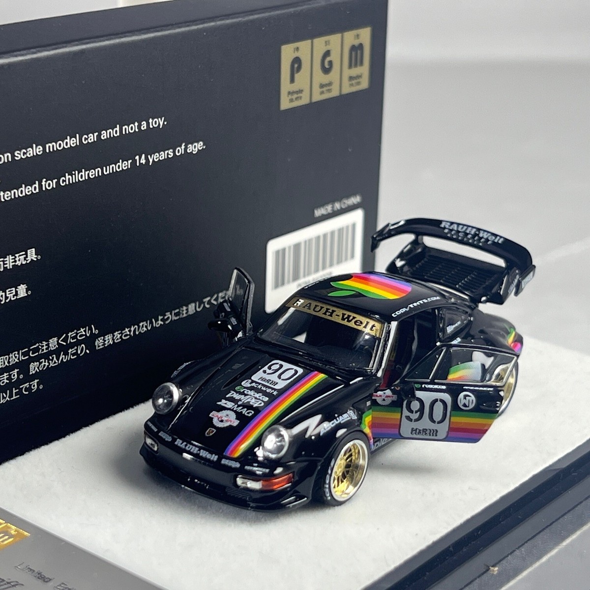 1/64 PGM Porsche RWB 911 964 Black Apple Ordinary Version PGM