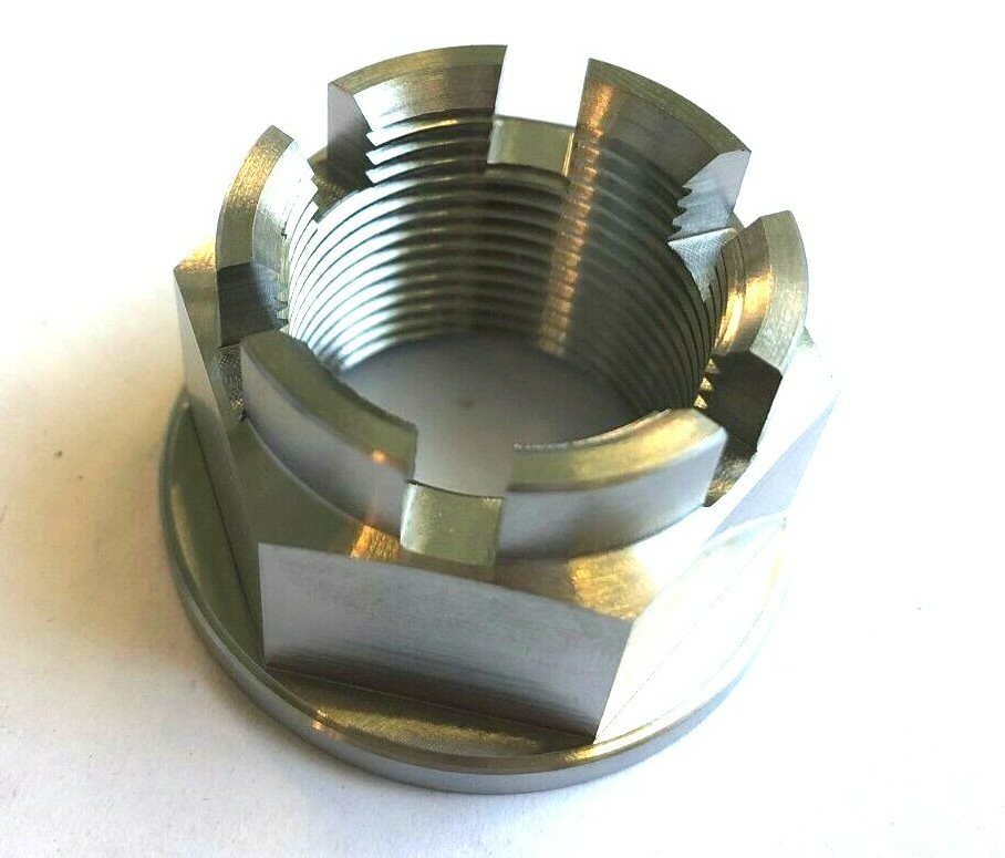 KAWASAKI ZH2 2020-2023 REAR AXLE CASTLE FLANGED NUT TITANIUM M24X1