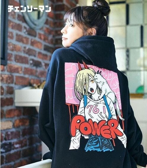 Chainsaw Man Collaboration Hoodie Power Black glamb Bandai Size L