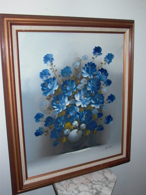 F4号】good blue(spelling) 油絵 oil painting F4号】good blue