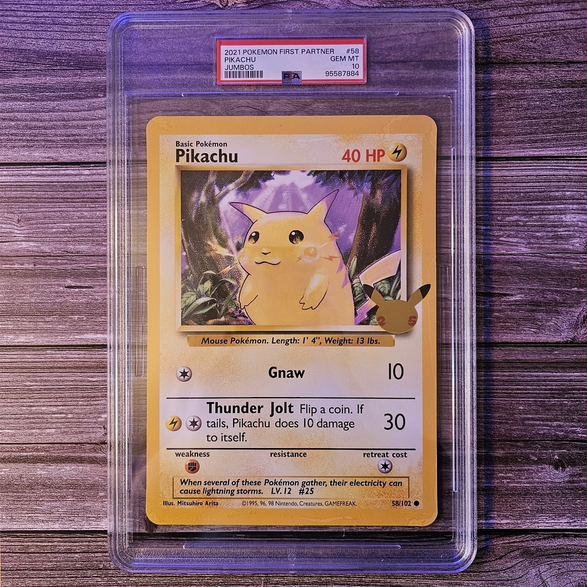 PSA GEM MINT 10 PIKACHU JUMBO POKEMON CARD 25th ANNIVERSARY POP 6