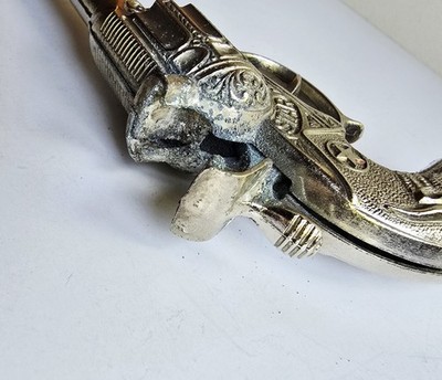 Vintage Hubley Star Cap Gun Longhorn Steer Handle Cast Metal 7